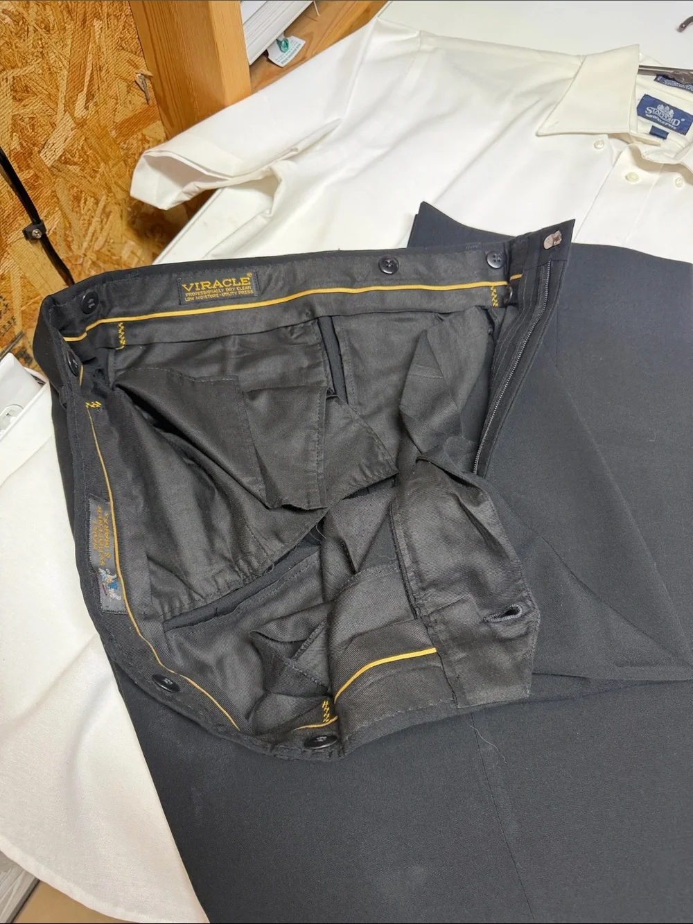 Stafford (16.5) White Shirt l/Hart Schaffner Marx Black Dress Pants(38/29)#100